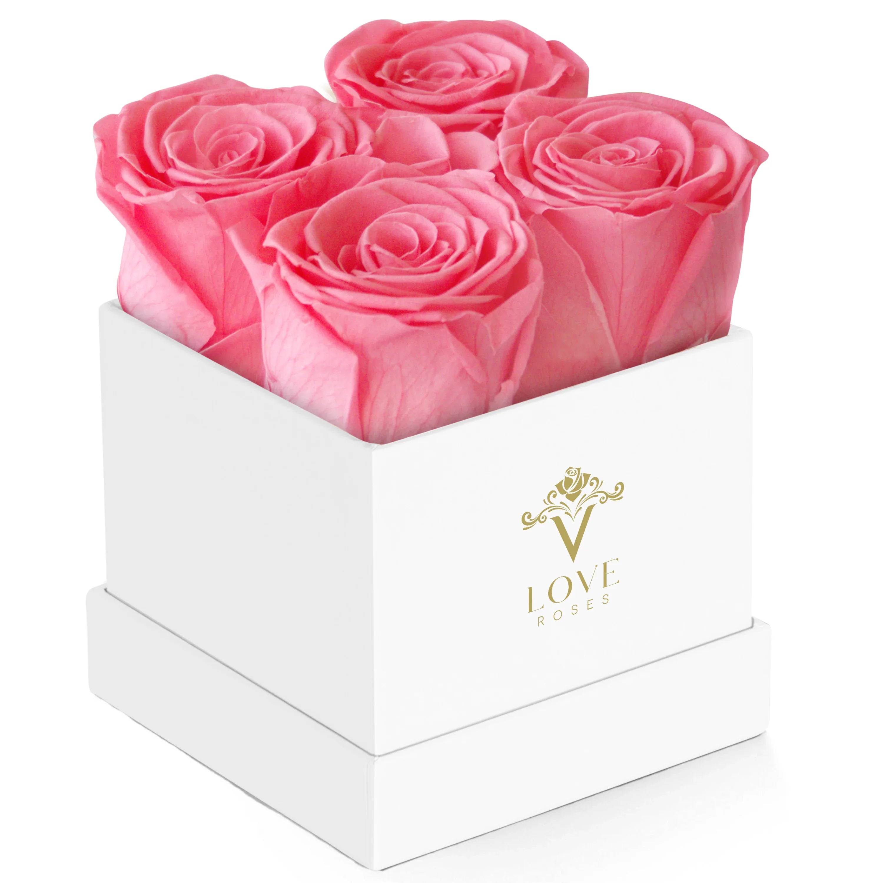VLove Forever Roses ボックス | 1年以上持続する本物のバラ | 箱に